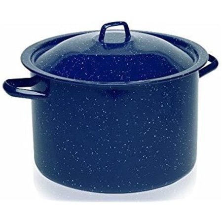 EMG EMG C206661062810W 4 qt. Imusa Speckled Enamel Stock Pot with Lid; Blue C206661062810W